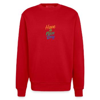 Have a nice Day - Heavyweight Oversized Organic Crew Neck Made in EU - red - Front - AI Model Female 172 light (172cm) & AI Model Male 178 light (178cm)