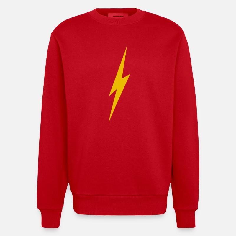 Lightning - Heavyweight Oversized Organic Crew Neck Made in EU - red