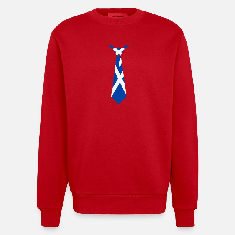 Cravate écossaise – Conception du drapeau - Sweat bio épais oversize fabriqué en UE - rouge