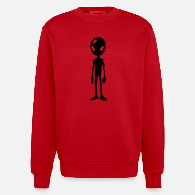 Alien Außerirdischer - Sweat bio épais oversize fabriqué en UE - rouge