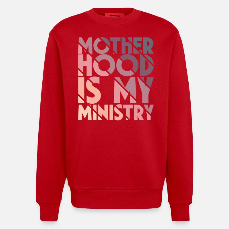 La maternité est mon ministère - Sweat bio épais oversize fabriqué en UE - rouge