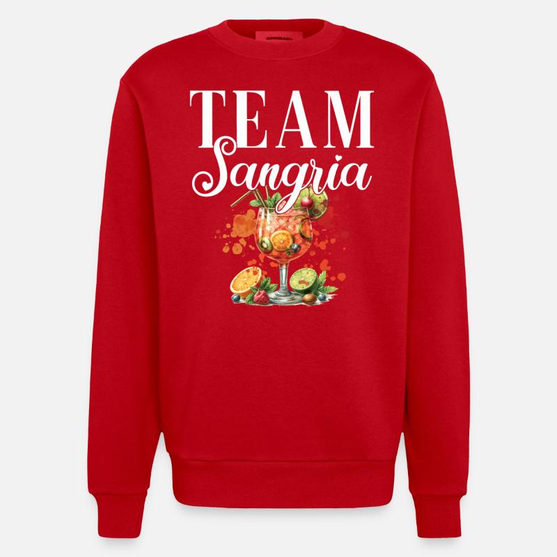 Cocktail Bartender Team Sangria - Sweat bio épais oversize fabriqué en UE - rouge
