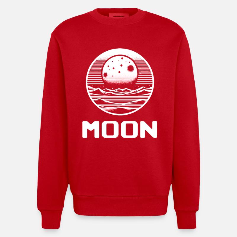 Romantisches schlichtes Mond Design - Heavyweight Oversized Organic Crew Neck Made in EU - Rot