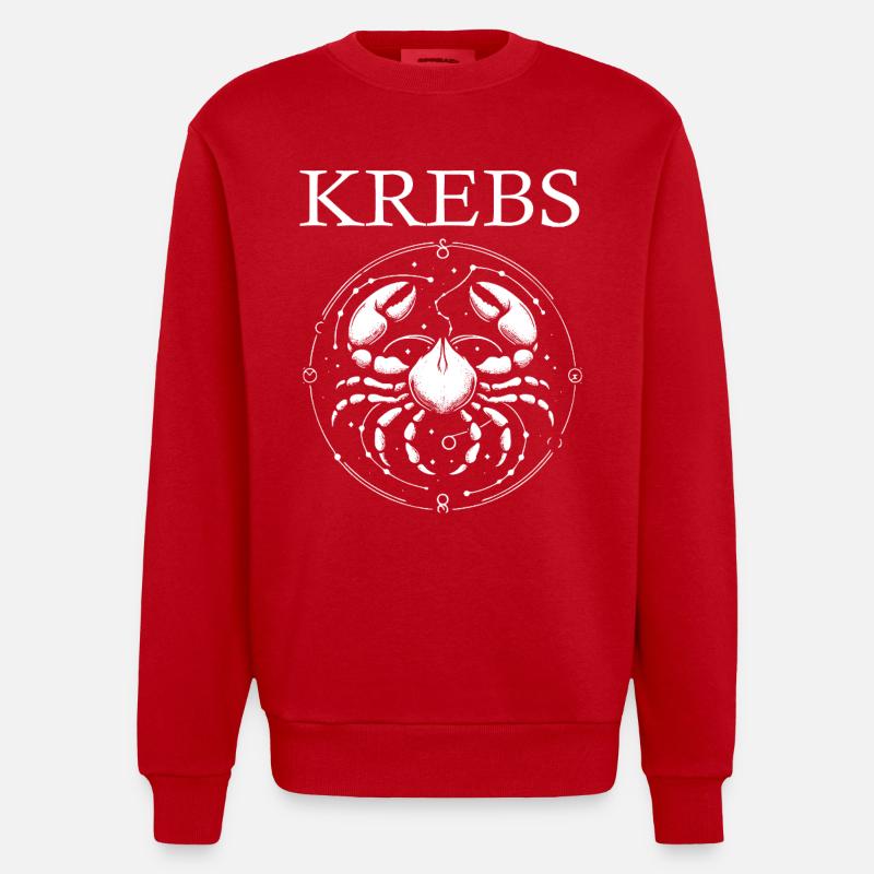 Sternzeichen Krebs Design - Heavyweight Oversized Organic Crew Neck Made in EU - Rot