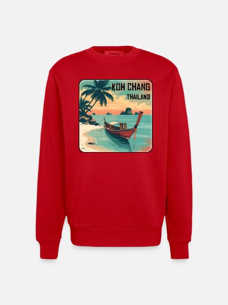 Koh Chang - Heavyweight Oversized Organic Crew Neck Made in EU - Rot