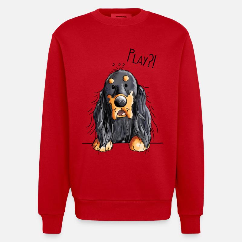 Play Gordon Setter - Chien - Cadeau - Sweat bio épais oversize fabriqué en UE - rouge