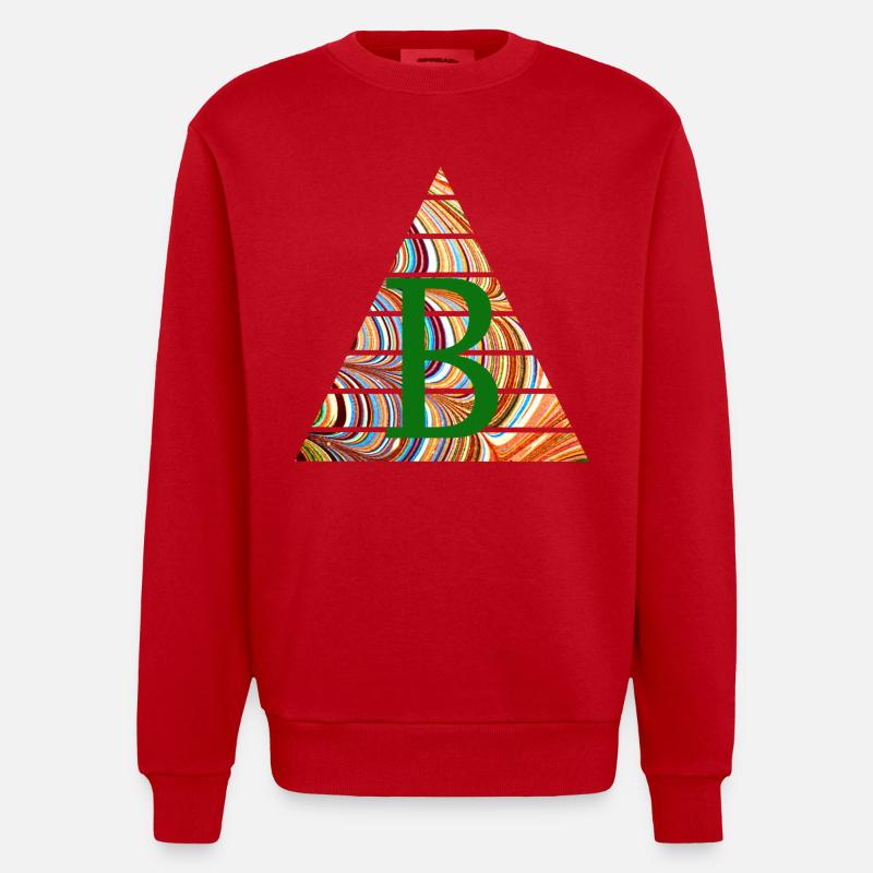 triangle e 56 b - Heavyweight Oversized Organic Crew Neck Made in EU - red
