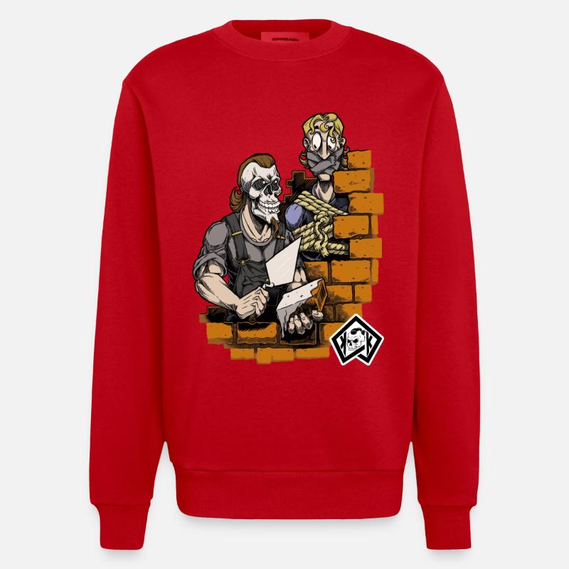 Bricklayer, master mason, craftsman, construction technician - Heavyweight Oversized Organic Crew Neck Made in EU - red