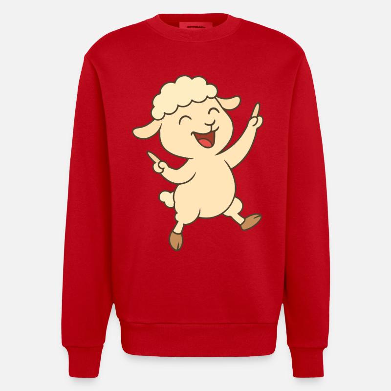 Tanzendes Lämmchen - Heavyweight Oversized Organic Crew Neck Made in EU - Rot