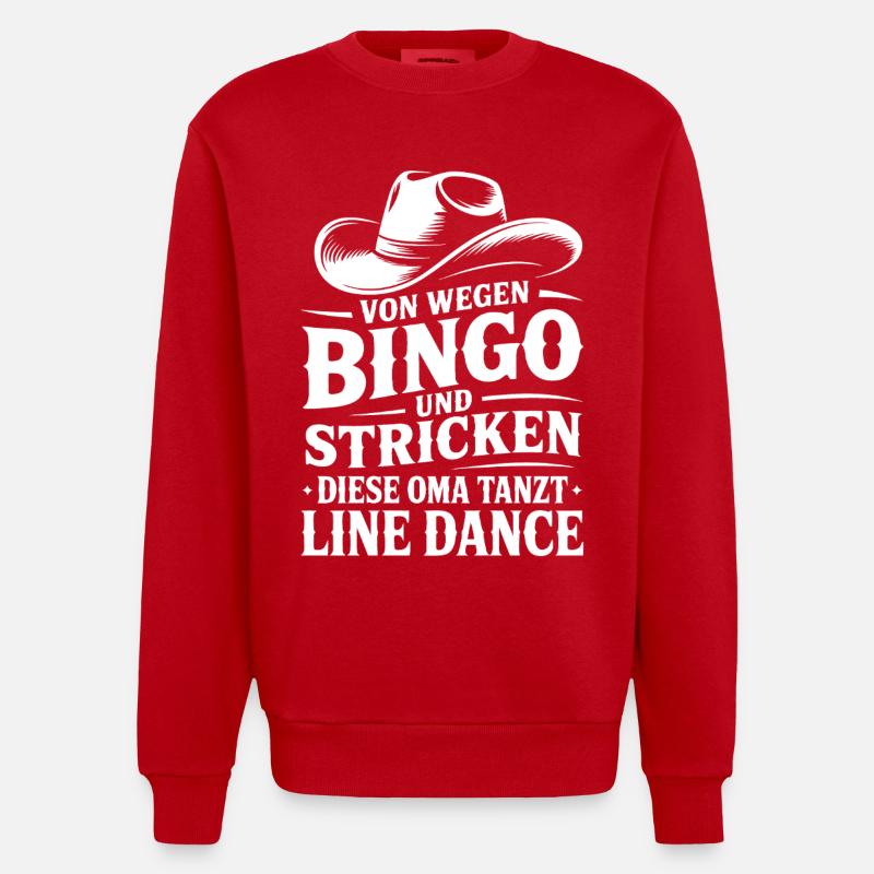 Oma Line Dance - Heavyweight Oversized Organic Crew Neck Made in EU - Rot