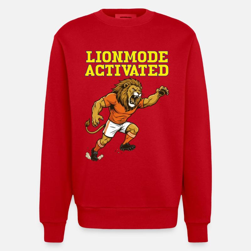 LionModeActivated - Sweat bio épais oversize fabriqué en UE - rouge