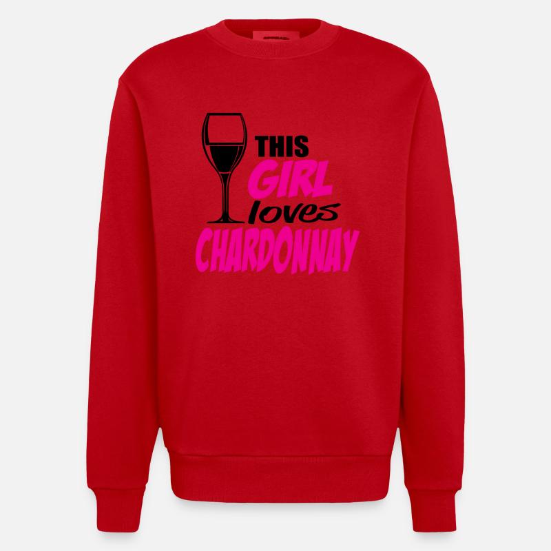 Chardonnay - Sweat bio épais oversize fabriqué en UE - rouge