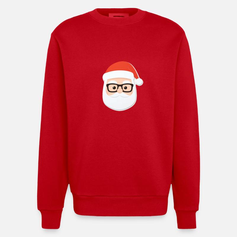 Père Noël - illustration - Sweat bio épais oversize fabriqué en UE - rouge