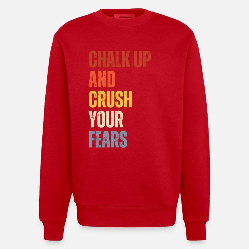 Bloc Chalk Up Boulderer - Sweat bio épais oversize fabriqué en UE - rouge