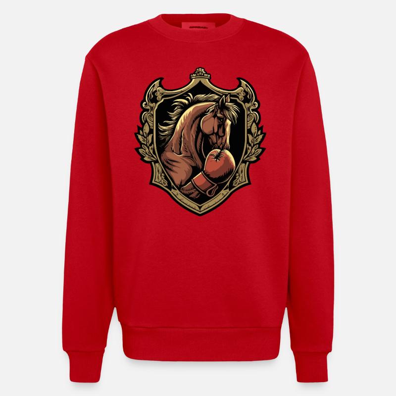 Cheval Boxer MMA Logo - Sweat bio épais oversize fabriqué en UE - rouge