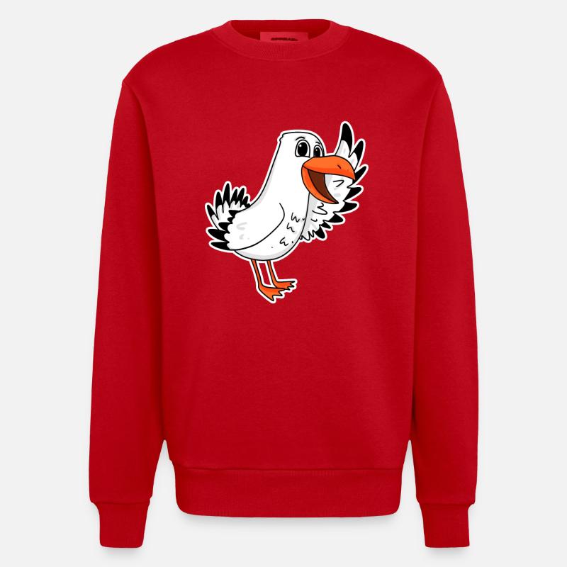 Mouette mer - Sweat bio épais oversize fabriqué en UE - rouge
