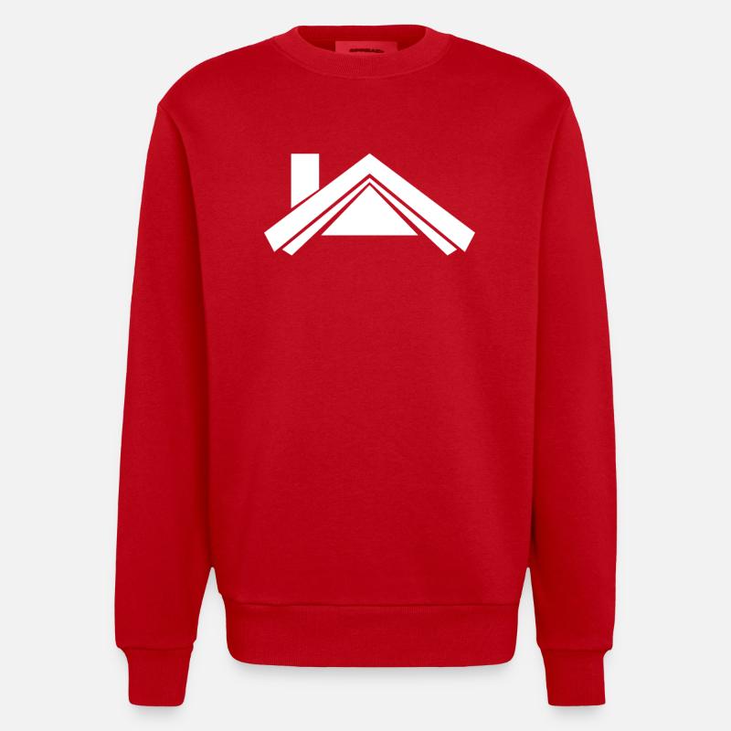 Maison toit blanc - Sweat bio épais oversize fabriqué en UE - rouge