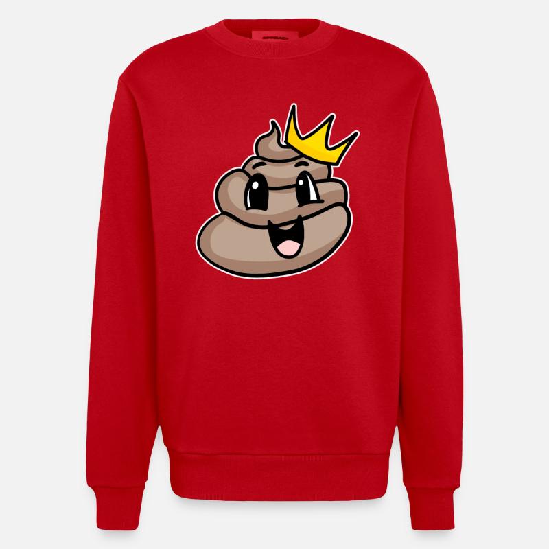Roi du caca - Sweat bio épais oversize fabriqué en UE - rouge