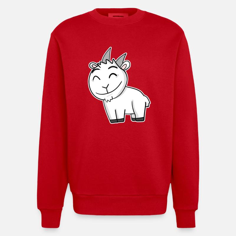 Bouc de chèvre - Sweat bio épais oversize fabriqué en UE - rouge