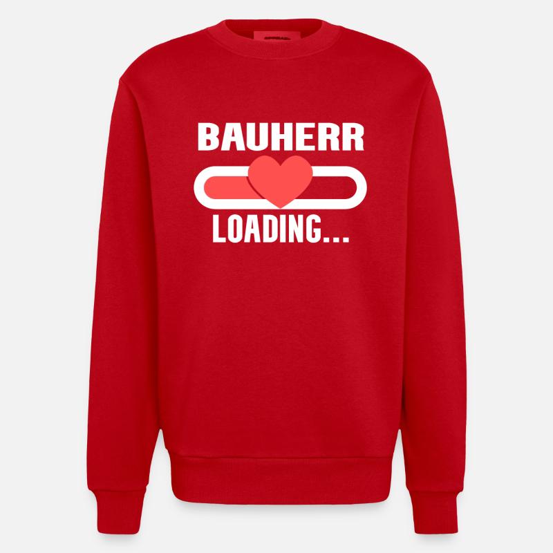 Bauherr loading - Bauherr werden - Heavyweight Oversized Organic Crew Neck Made in EU - Rot