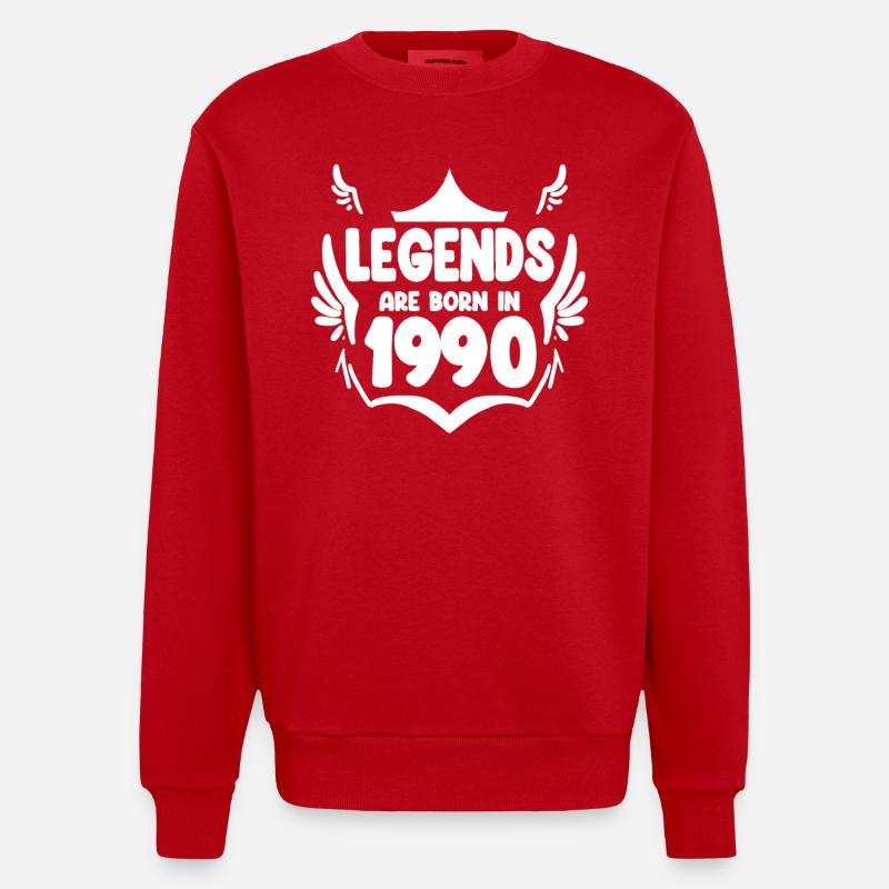 1990 - Born 1990 - Heavyweight Oversized Organic Crew Neck Made in EU - red
