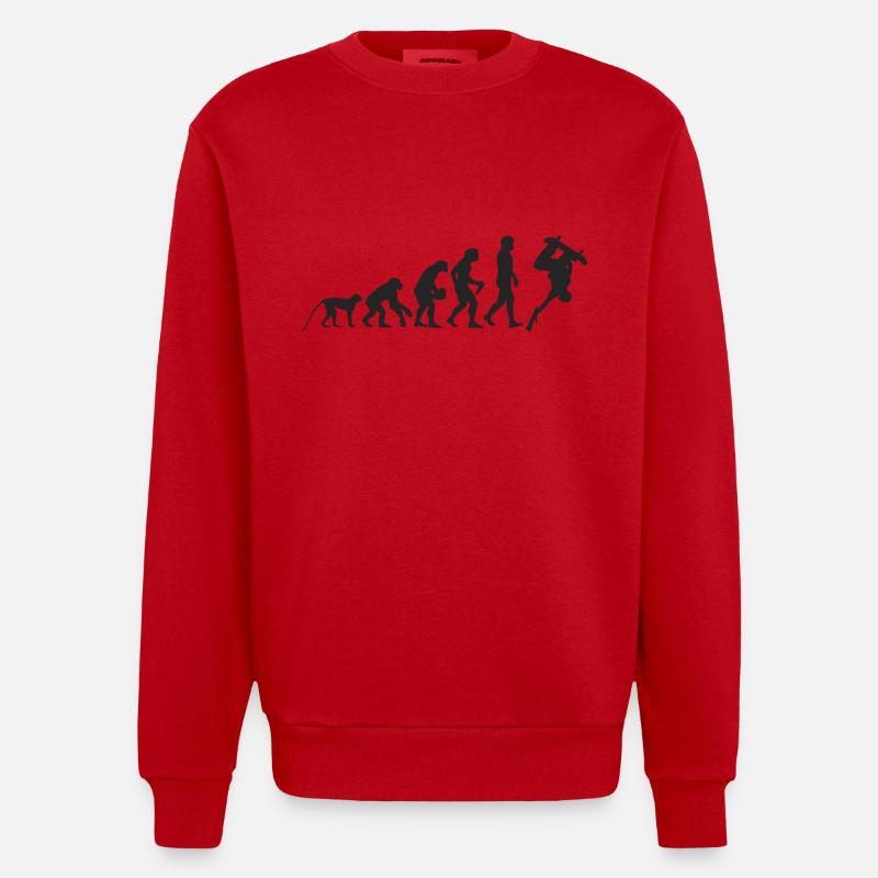 Evolution Skate - Heavyweight Oversized Organic Crew Neck Made in EU - red