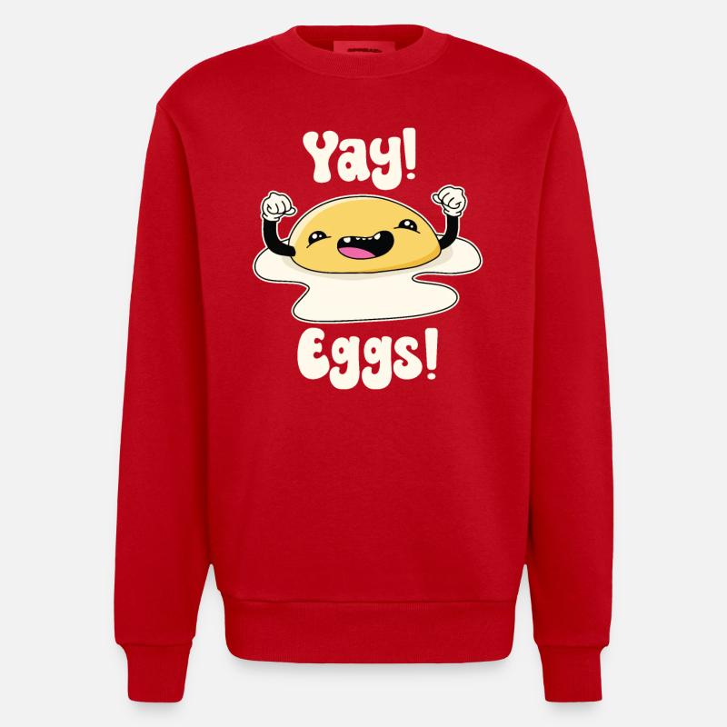 Juhu-Eier - Heavyweight Oversized Organic Crew Neck Made in EU - Rot