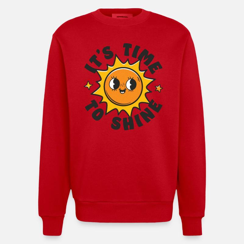 Il est temps de briller - Sweat bio épais oversize fabriqué en UE - rouge