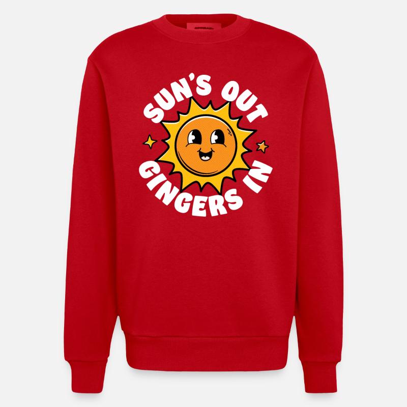 Soleils Out Gingers In - Sweat bio épais oversize fabriqué en UE - rouge