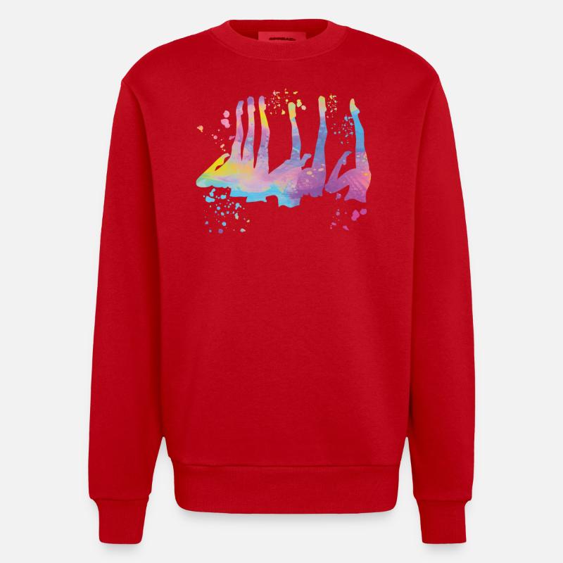 Artistic Swim Team Synchronschwimmen - Heavyweight Oversized Organic Crew Neck Made in EU - Rot