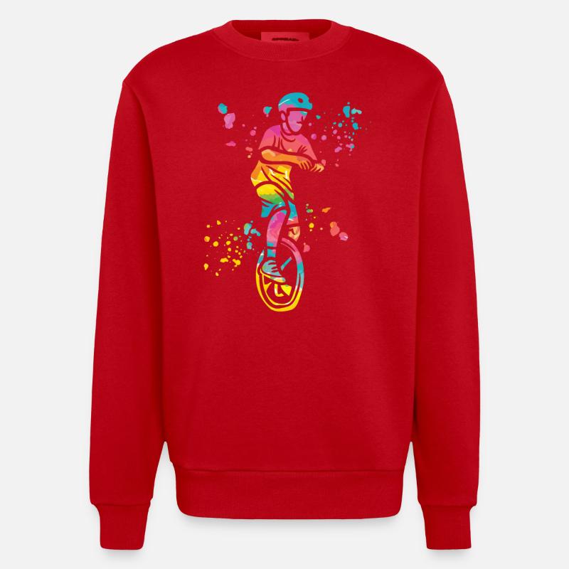 Einradfahrer Einradfahren Einrad - Heavyweight Oversized Organic Crew Neck Made in EU - Rot