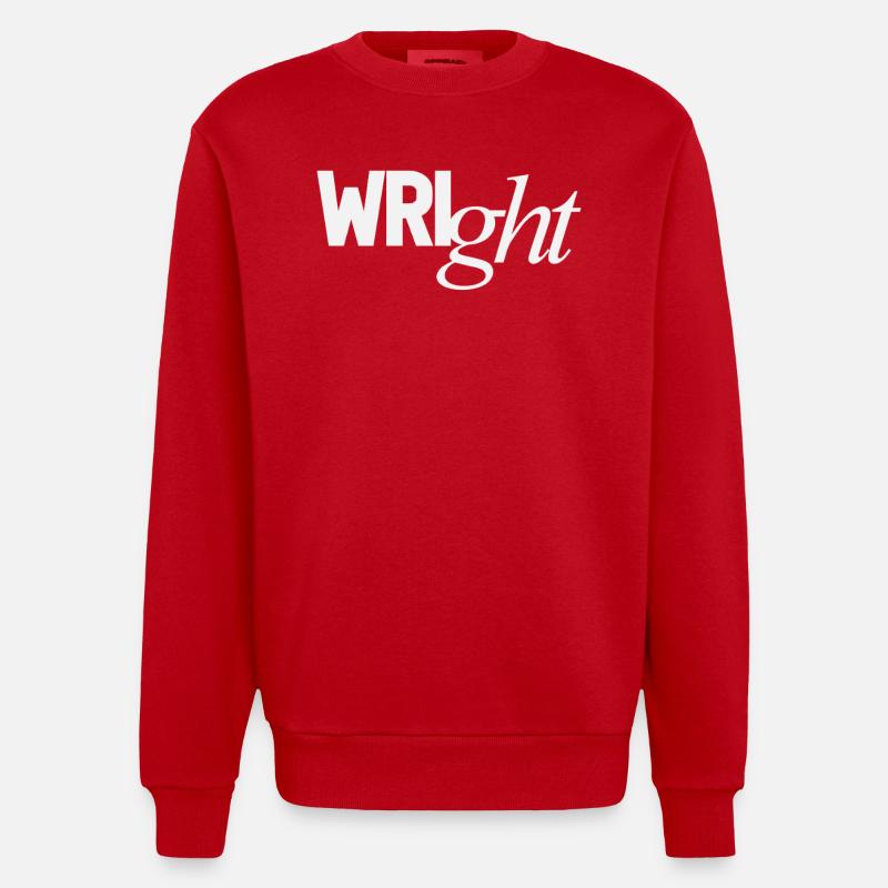 Wright Personal Name - Heavyweight Oversized Organic Crew Neck Made in EU - red