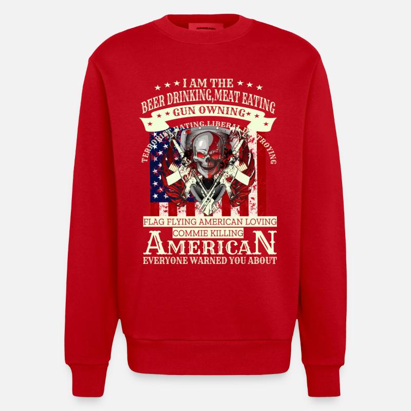 Crâne de l'armée - Sweat bio épais oversize fabriqué en UE - rouge