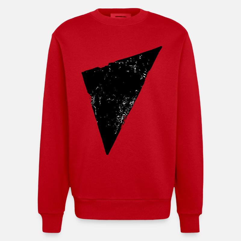 Triangle | Polygon | Triangle - Heavyweight Oversized Organic Crew Neck Made in EU - red