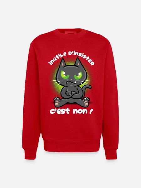 Chat têtu - Sweat bio épais oversize fabriqué en UE - rouge