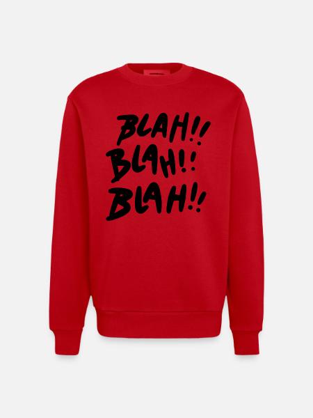 Bla Bla Bla Déclaration noire - Sweat bio épais oversize fabriqué en UE - rouge