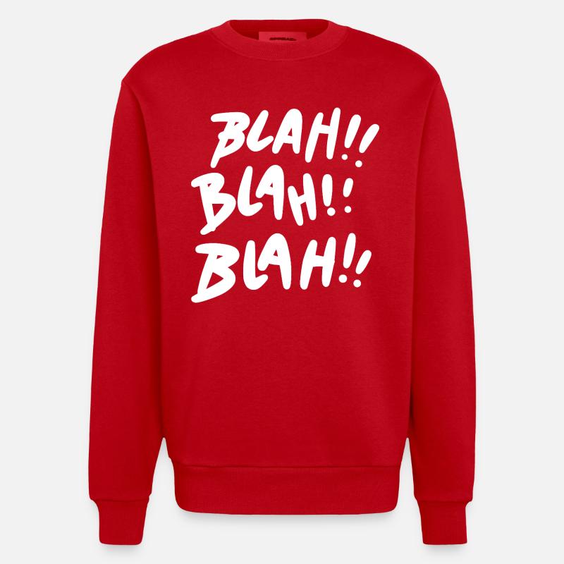 Blah Blah Blah weiß - Heavyweight Oversized Organic Crew Neck Made in EU - Rot