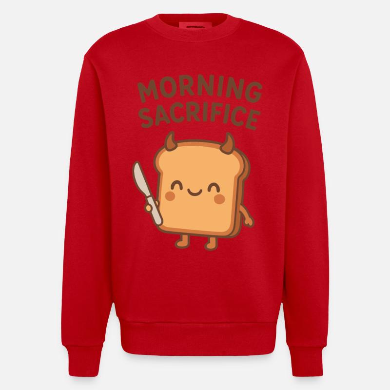 Morgendlicher Opfer-Toast - Heavyweight Oversized Organic Crew Neck Made in EU - Rot