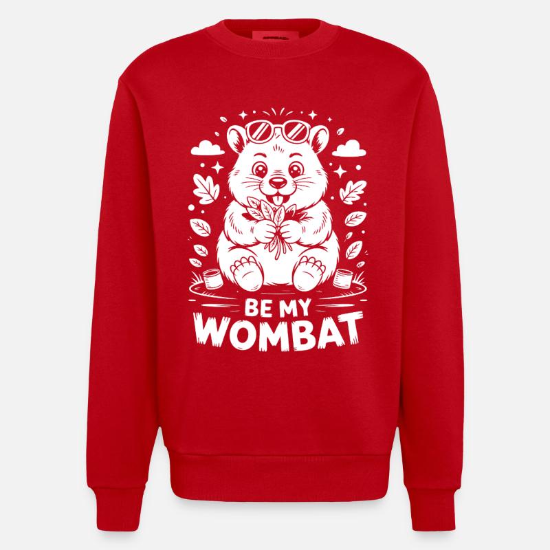 Doux amour de Wombat - Sweat bio épais oversize fabriqué en UE - rouge