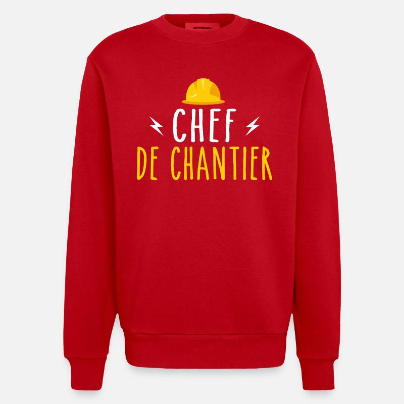 Chef De Chantier - Sweat bio épais oversize fabriqué en UE - rouge