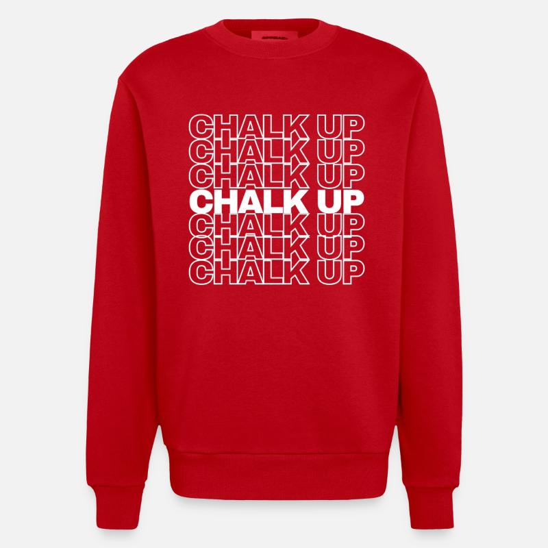 Boulderer Chalk Up Bloc - Sweat bio épais oversize fabriqué en UE - rouge