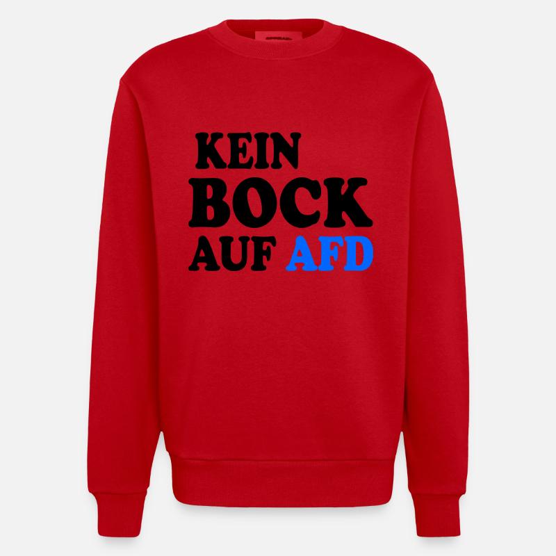 Pas de désir pour l’AfD - Sweat bio épais oversize fabriqué en UE - rouge