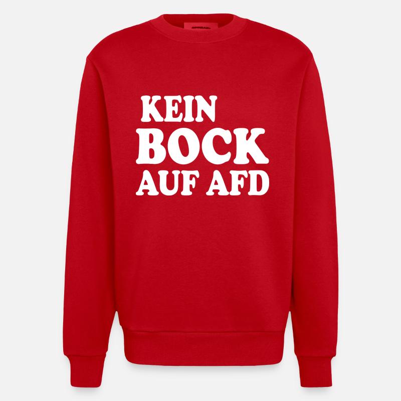 kein bock auf afd - Heavyweight Oversized Organic Crew Neck Made in EU - Rot