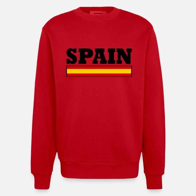 Drapeau Espagne - Sweat bio épais oversize fabriqué en UE - rouge