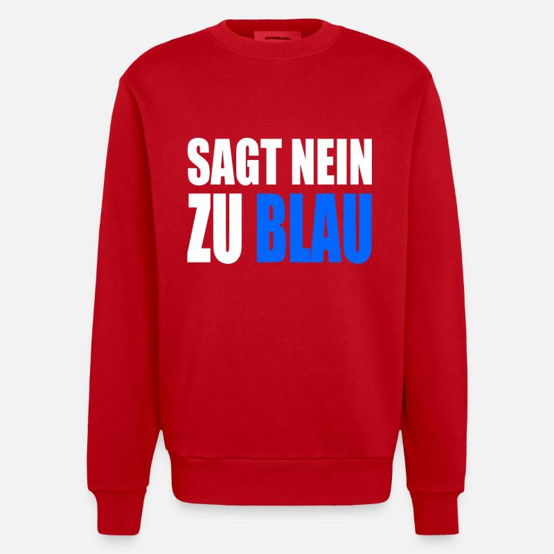 sagt nein zu blau - Heavyweight Oversized Organic Crew Neck Made in EU - Rot