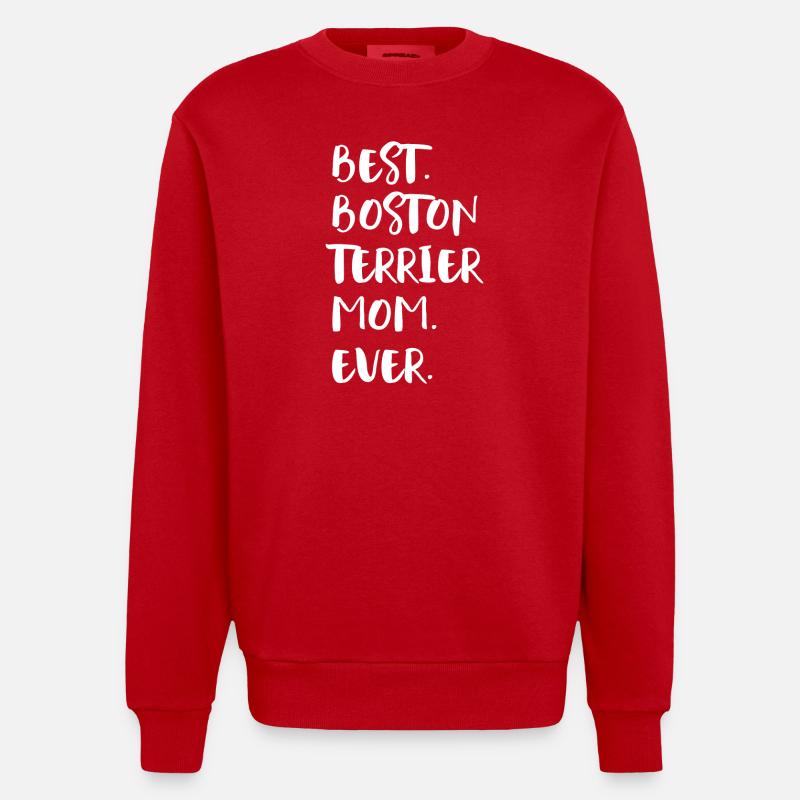 Boston Terrier - Sweat bio épais oversize fabriqué en UE - rouge