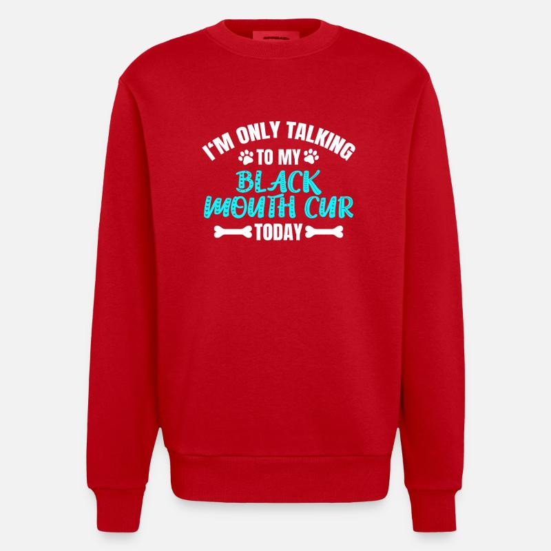 Cur à bouche noire - Sweat bio épais oversize fabriqué en UE - rouge