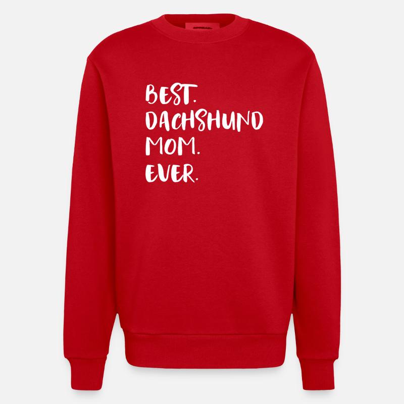 Dackel Teckel Dachshund - Sweat bio épais oversize fabriqué en UE - rouge