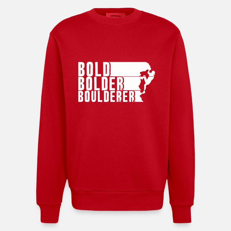 Bold Bolder Boulderer Bouldering Bouldering - Heavyweight Oversized Organic Crew Neck Made in EU - red