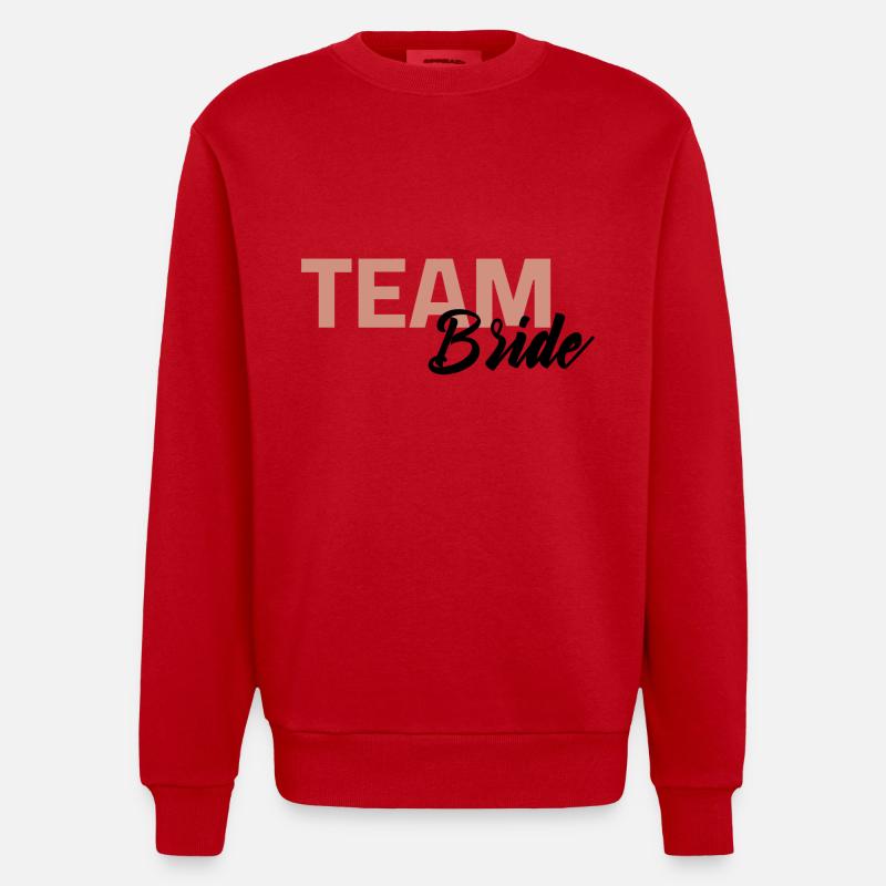 Équipe Bride - Mariage Mariage Mariée - Sweat bio épais oversize fabriqué en UE - rouge